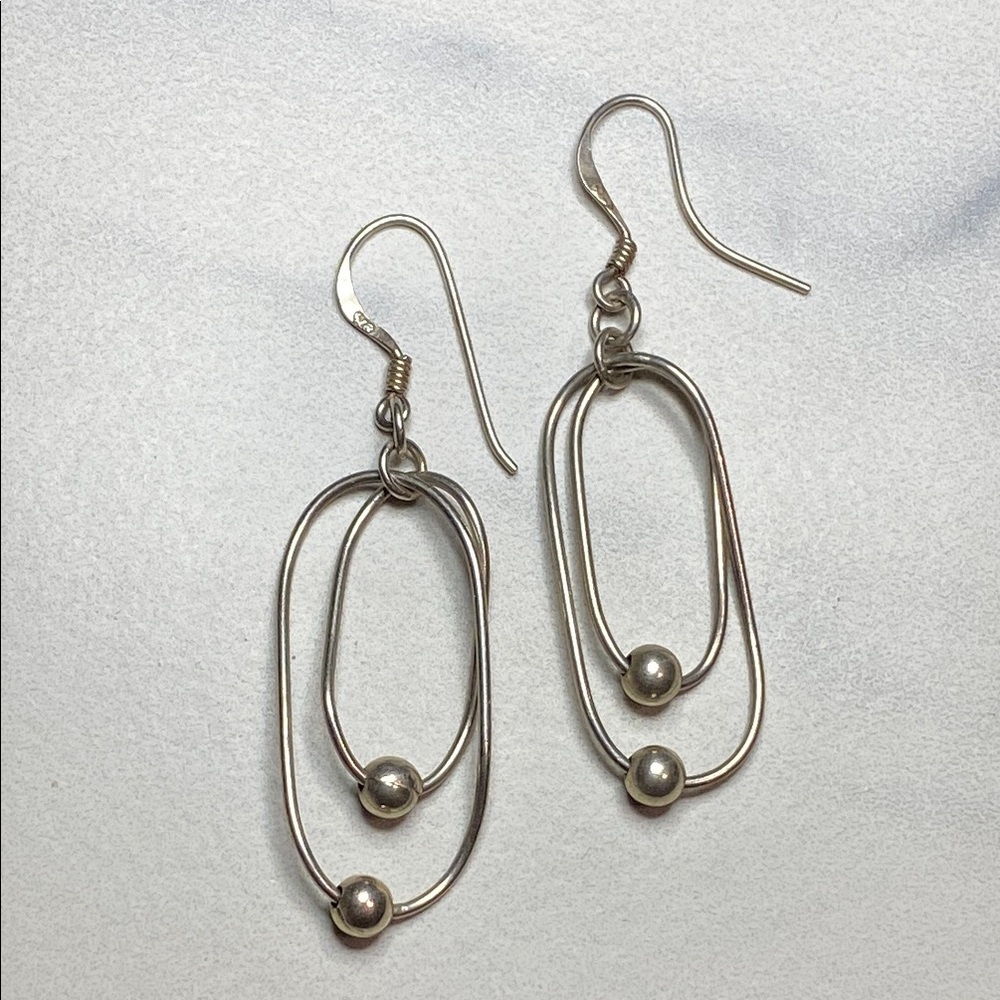 Light Sterling Silver Dangle Fidget Earrings